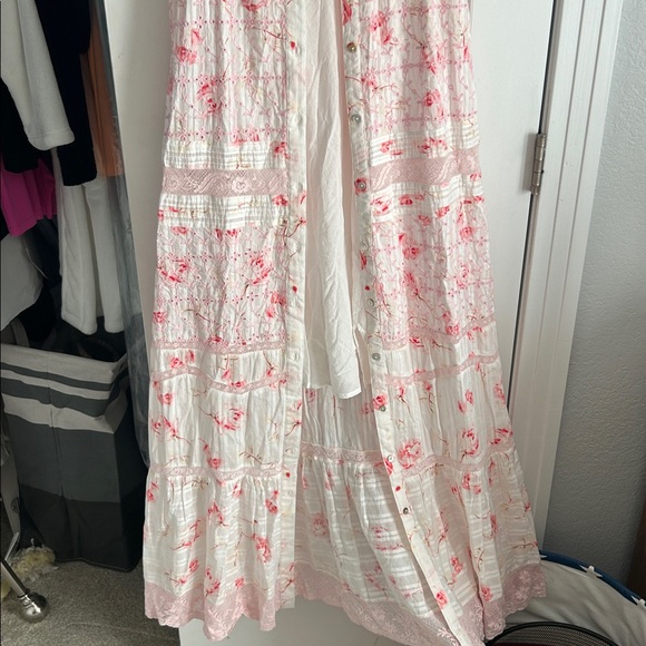 LoveShackFancy floral maxi button front dress with slip - Picture 4 of 10